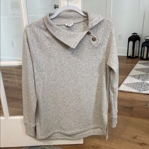J. Crew Light Gray Cowl Neck Sweater